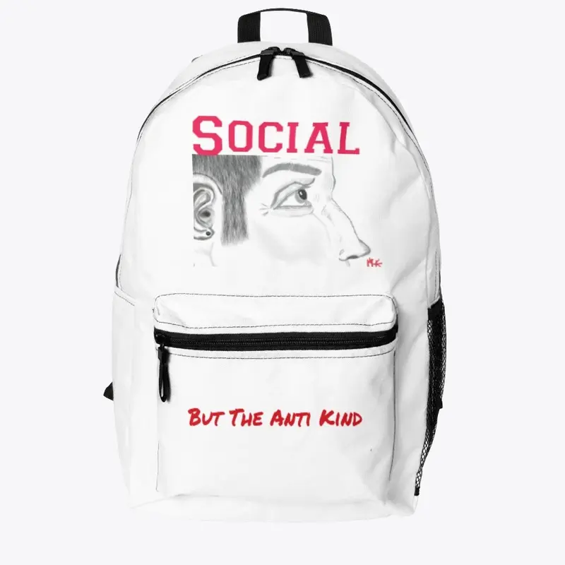 "Social But The Anti Kind" Red lettering